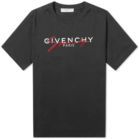 givenchy black white red t shirt|Givenchy graphic t shirt.